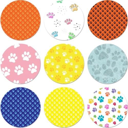 Dog footprint Paw Icons Pins Badge Decoration Brooches Metal Badges For Clothes Backpack Decoration 58mm