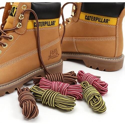 1 Pair Round Shoelaces Striped Double Color Shoe Laces Apply to High Gang Casual Shoes Martin Boots Cotton Shoelace 120CM 0.4CM