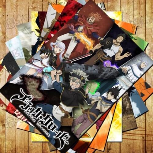 10 PCS/LOT Anime Black Clover Poster Sticker Toys Asta Yuno Silva Mimosa Yami Finral Swing Luck 10 Comic Wall Picture 42x29CM