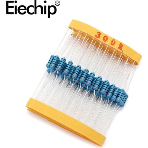 100pcs/lot 0.5W 1 ohm 1% Metal film resistor 1/2W resistance 300R Electronic resistors