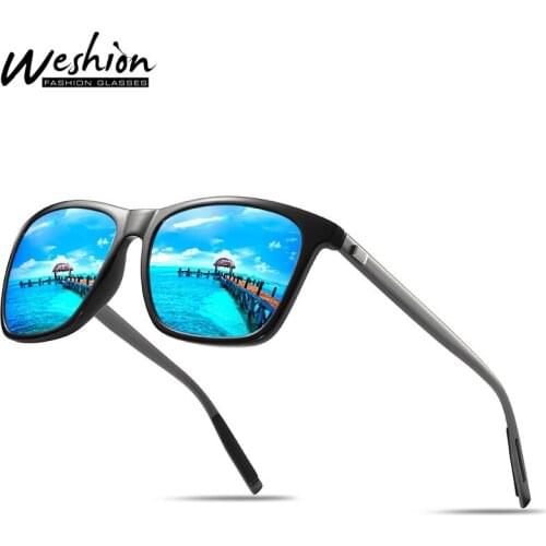 2021 Square Men Sunglasses Polarized Fashion Aluminum Magnesium Retro Shades Driving Fishing Sun Glasses With Accessories UV400