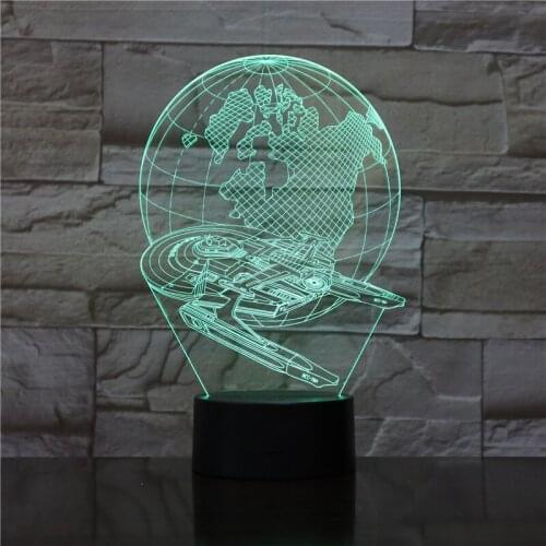 3D-687 Space Ship Touch Table Lamp 7 Colors Changing Table Lamp 3D Lamp Novelty Led Night Lights USB Light 1766