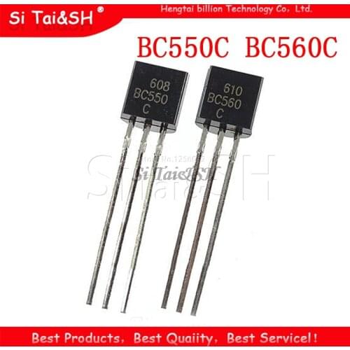 50PCS BC550C + BC560C each 25pcs BC550 BC560 TO92 Transistor DIP-3 45V 0.1A TO-92 New Original