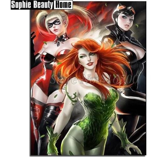 Diy 5d Diamond Mosaic Cartoon Beauty Full Drill Diamond Painting Cross Stitch Portrait Diamond Embroidery kits Needlework 196014