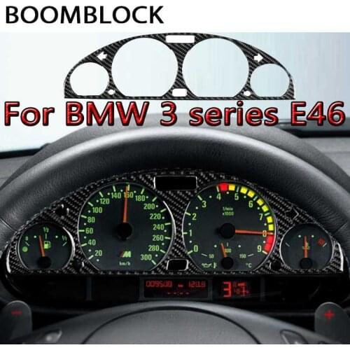 BOOMBLOCK car dashboard panel cover frame trim carbon fiber sticker Interior Instrument mouldings for BMW 3 series e46 1998-2004