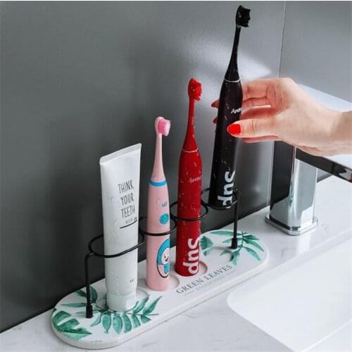 Toothbrush Holder Rack Diatom Mud Absorbent Pad Fast Dry Bathroom Organizer