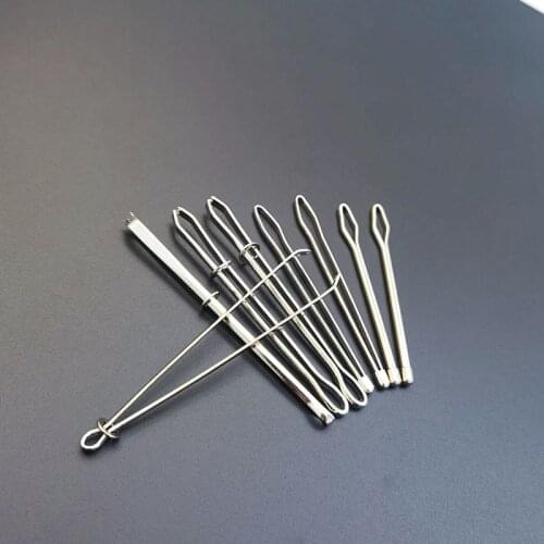 Elastic Clamp Stainless Steel DIY Sewing Accessories Wear Rope Tool Multi Purpose 2Pcs/Pack Garment Clips Tape Punch Silver