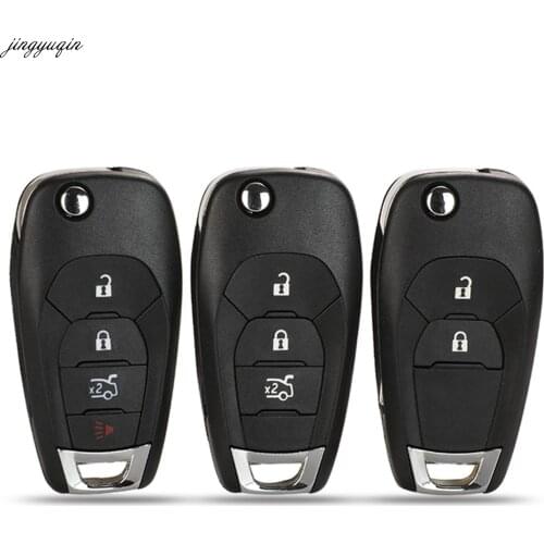 Jingyuqin Remote Flip Car Key Case Shell Modified For Chevrolet Cruze Aveo 2014-2018 2/3/4 Buttons Auto Key Fob Housing