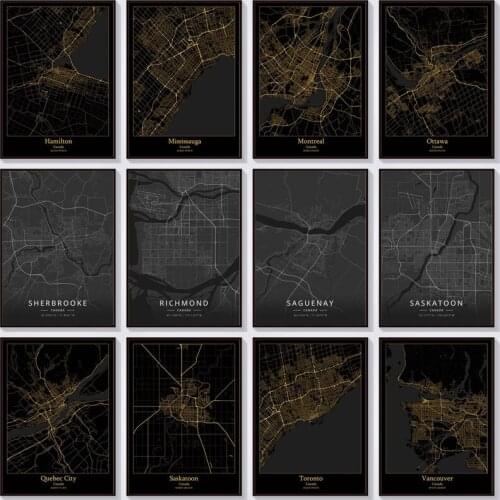 Canada Abstract Map Diamond Embroidery 5D DIY Full Drill City Scenery Diamond Painting Cross Stitch Room Decor