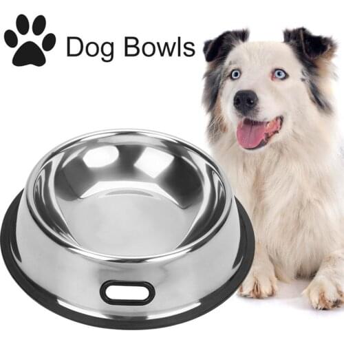 Pet Bowl Stainless Steel Slip-proof Pet Feeding Bowl Dog Food Bowl Cat Bowl Dog Foods Container Pet Supplies