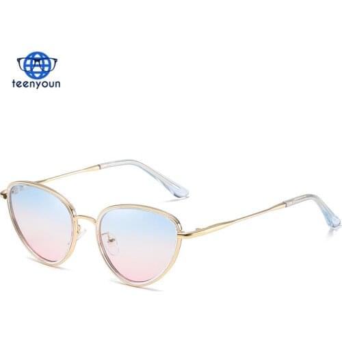 TEENYOUN new triangle sunglasses cat eye full frame Luxury Brand Designer For Female Shades Ladies Sun Glasses Oculos