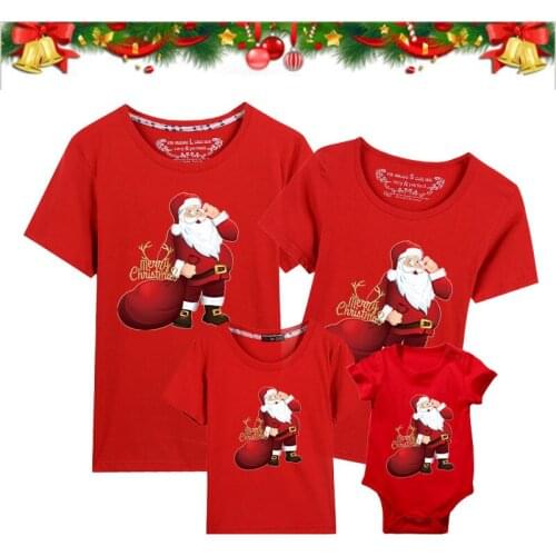 Christmas Funny Print Family Matching Outfits Mother Father Kids Matching T-shirt Baby Bodysuit Xmas Adult Kids Family Clothes