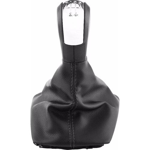 5 Speed Car Gear Shift Knob Gaiter Boot Kit For Skoda Octavia 2004-2012 Car Style PU Leather Gear Shift Knob Gearstick Gaiter