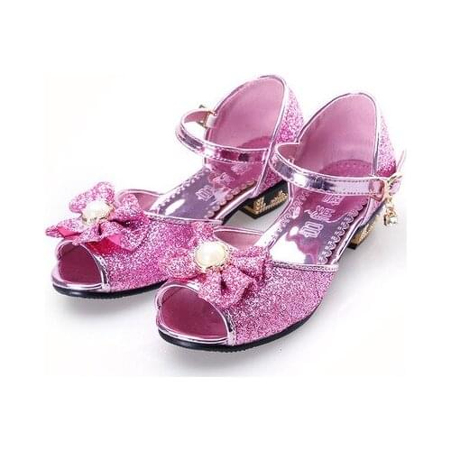 Girls Sandals Childrens Shoes kids shoes girls PU summer beach shoes quality whole sale hot new flat heels 2017 flower bling