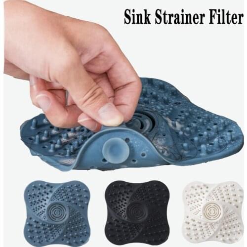 Silicone Sink Hair Filter Anti-blocking Shower Floor Drain Covers Sink Strainer Kitchen Accessories WC Tools