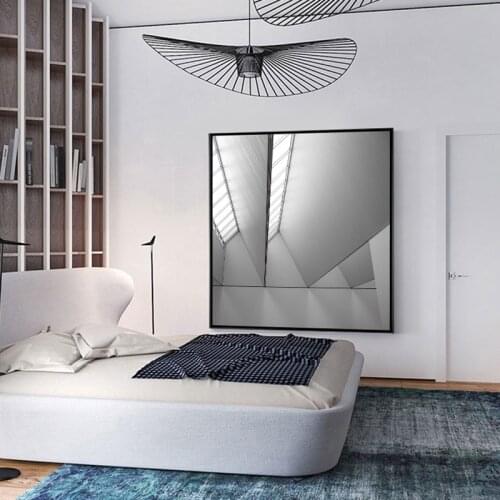 Nordic Black and white building structure wall art Canvas Posters and Painting Decorative Picture for living room Morden Decor