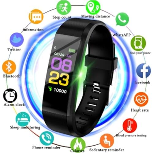 Id115 Plus Smart Bracelet Sleep Heart Rate Blood Pressure Monitor Watch Call Reminder Walk Fitness Tracker Bluetooth Wristband