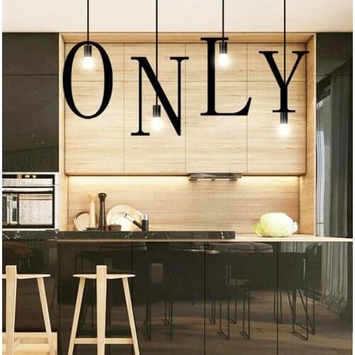 Modern Industrial Chandelier Lighting LED letters Number Chandeliers Loft Iron Light Fixtures for Dining Room Bedroom Cafe