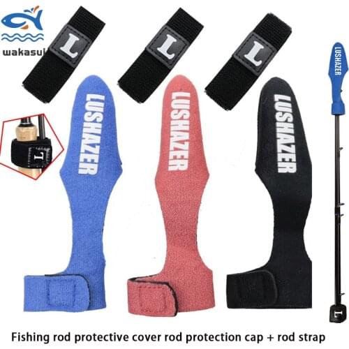 Fishing Rod 2Pcs Covers Pole Glove High Stretch OK ClothClothes Fish Rod Protector+Tie Wrapping Band Belt Fishrod Accessories f