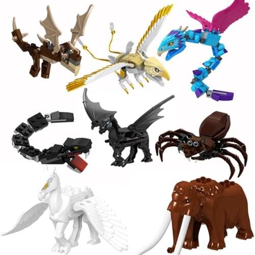 Magic Animal Thunderbird Occamy Aragog Basilisk Thestral Dementor Model Building Blocks Enlighten Figure Toys For Children