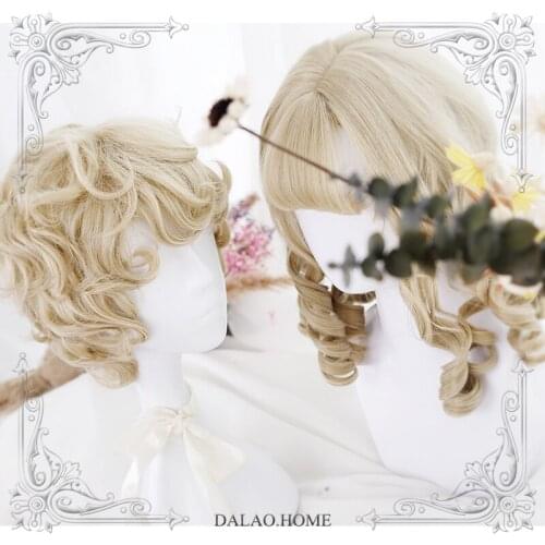 High Quality Soft Girl Lolita 「Prince & Maiden Encounter」Rome Curly Couples Wig High Temperature Resistance