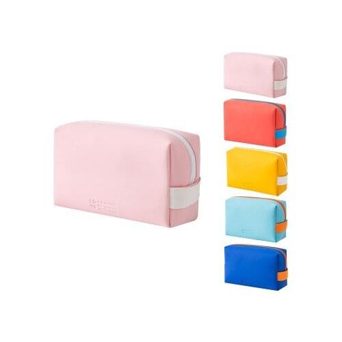 Womens business travel PU cosmetic bag simple waterproof portable womens business travel cosmetic storage bag toilet bag