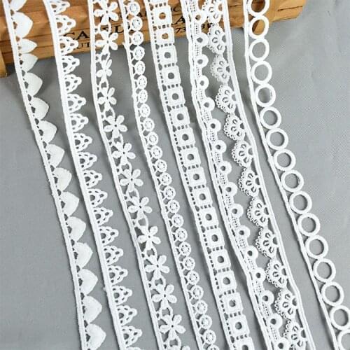 10 Yards White Lace Ribbon Hollow Embroidered Lace Trim For Wedding Decor Handmade DIY Craft Sewing Clothes Accessories Supplies