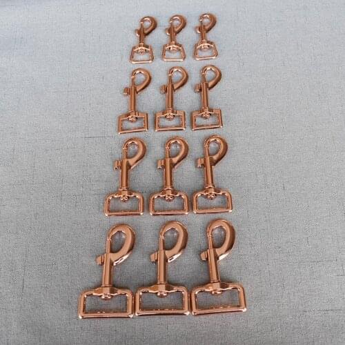 100 Pcs 15mm 20mm 25mm 32mm Rose Gold Metal Buckle Bag Dog Leash Leads Strap Clip Sewing Accessory Strong Hardware Snap Hook
