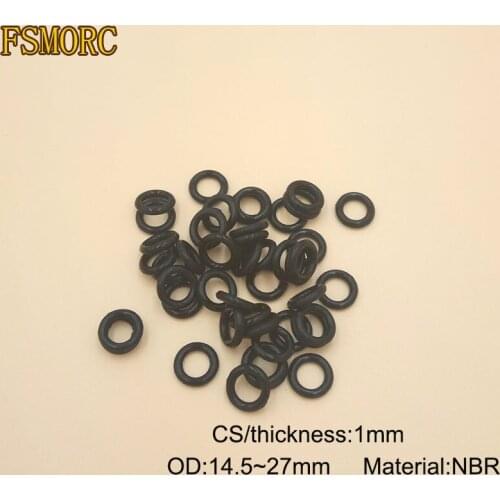 100piece OD:14.5/15/15.5/16/16.5/17/17.5/18/18.5/19/19.5/20/21/22/23/24/25/26/27*1mm(CS) NBR o ring seal/Nitrile Rubber o-ring