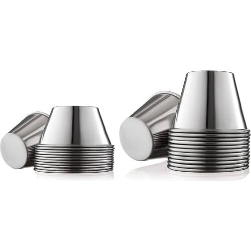 12Pcs/set Small Sauce Cups, Stainless Steel Ramekin Dipping Sauce Cup, Commercial Grade Individual Round Condiment Cups