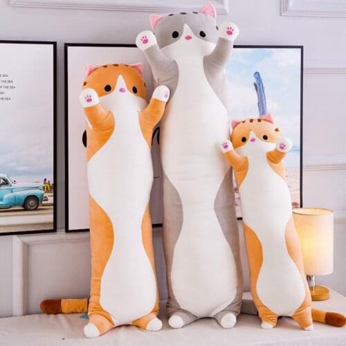 130cm long cat pillow plush toy doll gift child pillow baby sleep comfort toy