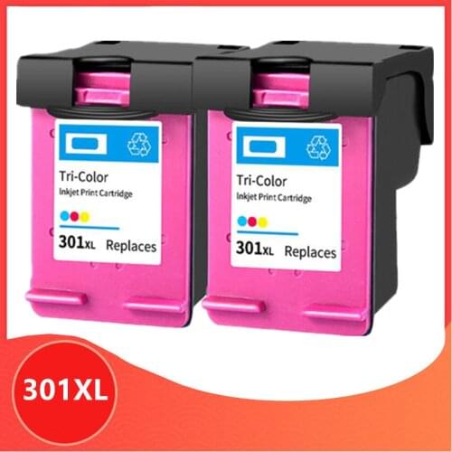 2Pack Color 301XL Refilled Ink Cartridge Replacement for hp 301 xl for hp301 CH563EE CH564EE for HP Deskjet 1000 1050 2050 3000