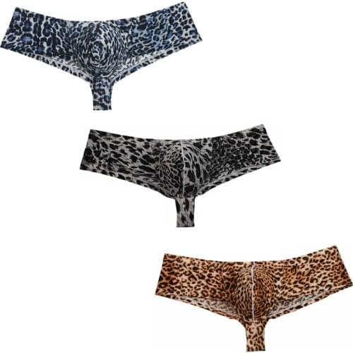 3PCS/Lot Sexy Bikini Mens Boxer Shorts Leopard Style Underwear Male Underpants Elastic Stretch Fashion Design