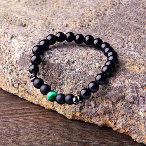 8mm black beads bracelet for men women jewelry pulseras tiger eys stone bead bracelets bijoux femme pulseras mujer homme armband