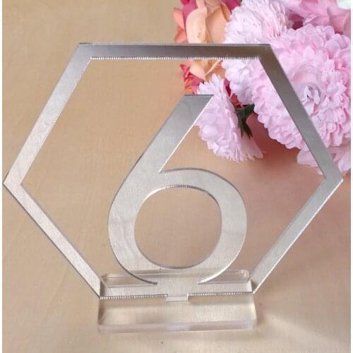1-20/1-40 Numbers Acrylic Signs Wedding Hexagon Table Number Plastic Table Numbers Rustic Wedding Engagement Seat Numbers Sign