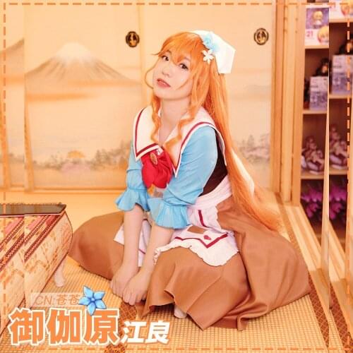 Anime VTuber Hololive Otogibara Era Maid Dress Party Uniform Outfit Cosplay Costume Women Halloween Free Shipping 2021 New