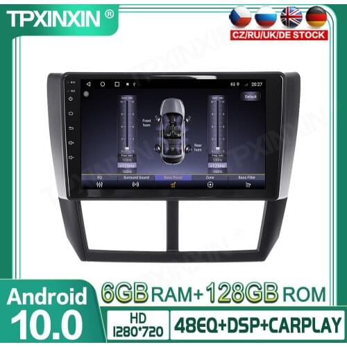 For Subaru Forester WRX 2008-2014 6+128G Android 10.0 Car Radio GPS Multimedia Player Carplay Android Auto Navigation Head Unit
