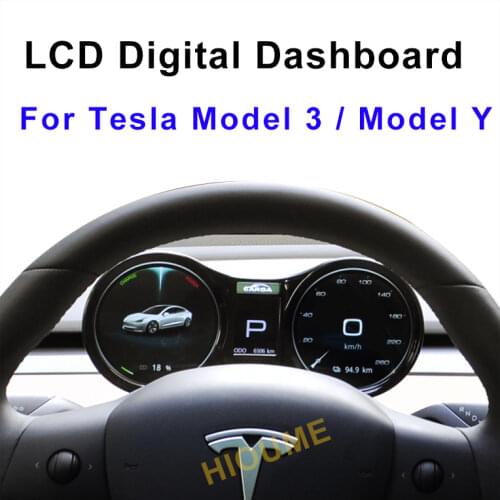 Car LCD Instrument Cluster Retrofit Multimedia Digital Dashboard for Tesla Model 3 / Model Y Head-up Display Panel Gauges
