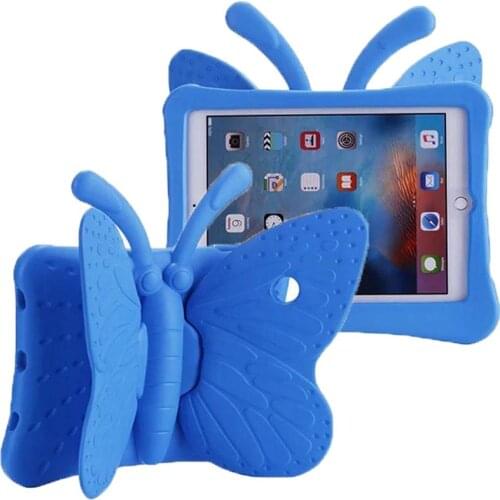 Case For iPad air/air2/Pro 9.7/9.7 2017/9.7 2018 EVA Full Shockproof 3D Cartoon Butterfly Stand Kids Tablet Protective Cover