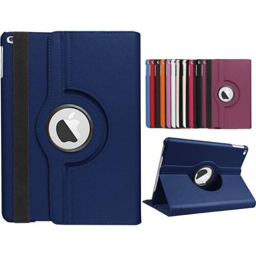 Rotary 360 Degree Rotating Litchi Folio Stand PU Leather Skin Case Cover For Apple iPad Air2 iPad 6 9.7 inch Tablet + Film + Pen