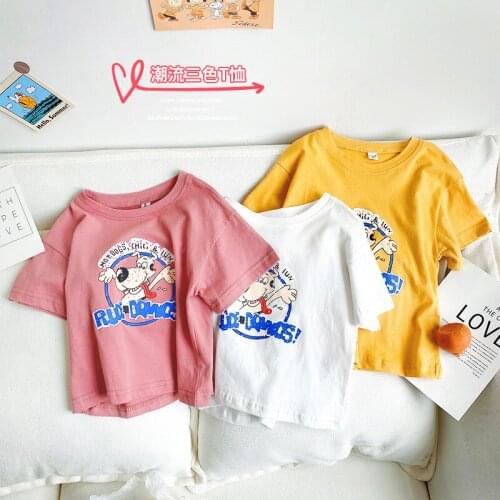 Kids Boys Cartoon T-shirts 2021 Summer New Toddler Childrens Korean Loose Casual T Shirt Cute Print Fashion Tee Tops For Boys