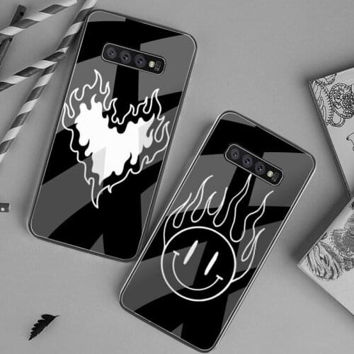 HUAGETOP Flame Blaze Power Torch Soft black Phone Case Tempered Glass For Samsung S20 Plus S7 S8 S9 S10 Plus Note 8 9 10 Plus