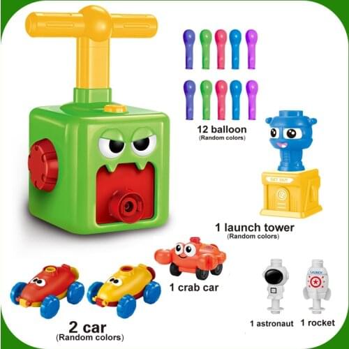 Toy Educational Science Power Balloon Car Montessori Toys Experiment Toy Inertial Launch Tower Cars Toys For Children Gift