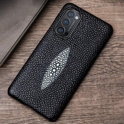 Leather Phone Case For OPPO Find X2 R15 R17 Reno Z 2Z 2F 3 4 Pro Ace 2 A5 A9 2020 A11X K3 K5 Cases Cowhide Pearl Fish Back Cover