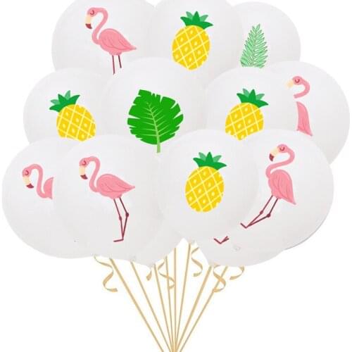 12 inch Pineapple Flamingo Turtle Back Leaf Latex Balloon Hawaii Party Birthday Wedding Tropical Dinosaur Animal Wild Party