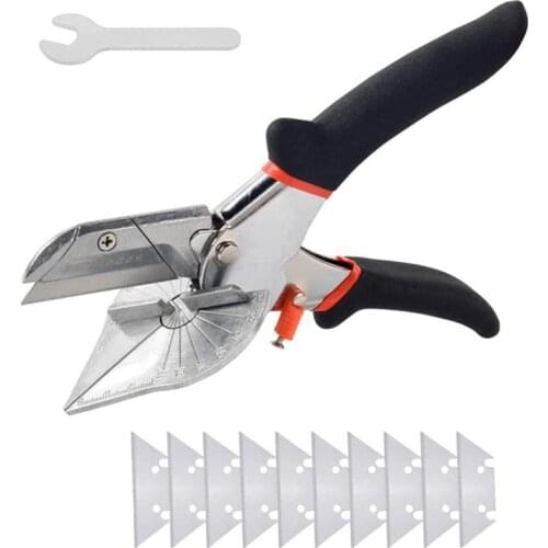 Multi-angle Bevel Scissors, With Adjustable Gusset Cutting Blades, From 45 Degrees To 135 Degrees, With 10 Blades And Wrenches