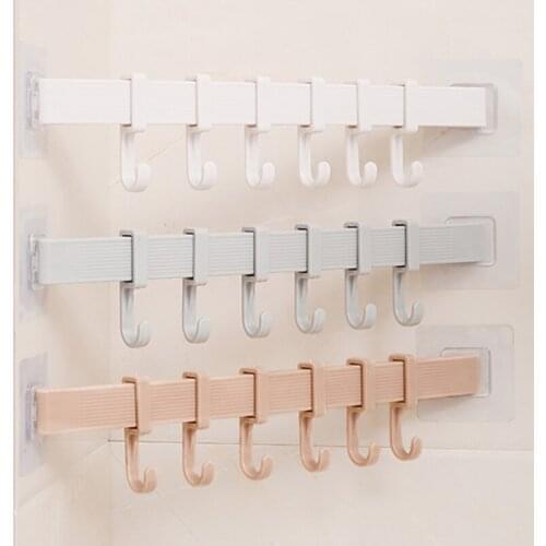 Powerful Hook 6 Even Hooks Without Trace Stickers Nail Free Wall Mounted Waterproof Multifunction Hook Household Hook Tool