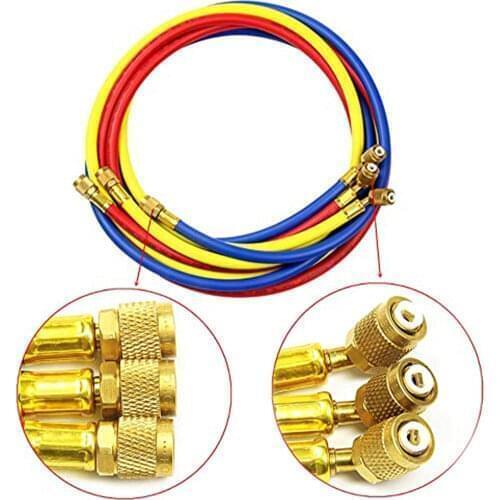 Refrigeration Hoses 1/4" SAE Female Manifold Gauge Set For R134a 404a R22 R12 R502 Air Conditioning Hose