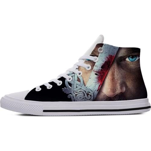 2019 Latest Hot Men Shoes Vikings Ragnar Lothbrok Warrior King Badass Awesome Lightweight Breathable Comfortable Canvas Shoes