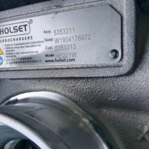 New Genuine HOLSET HE221W 5353311 5353313 Turbo Turbocharger for DCEC CUMMIN*S ISDe4 4.5L 105KW 6CM